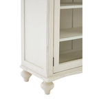 Vaisselier blanc à 2 portes en bois de bayur avec vitres