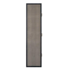 Console 3 tiroirs en placage de chêne et cuir PU avec quincaillerie dorée