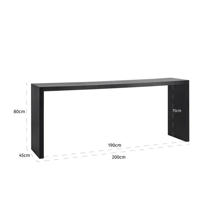 Console murale en placage de chêne noir