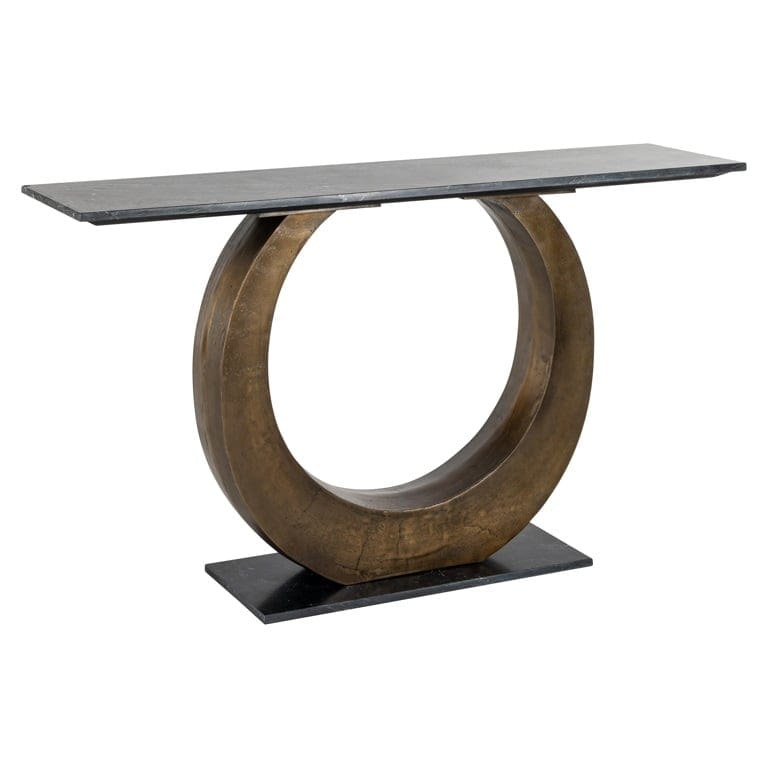 Console en marbre et aluminium au fini élégant