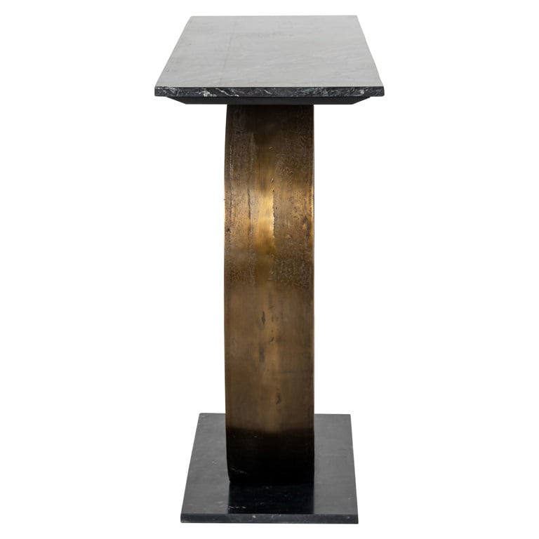 Console en marbre et aluminium au fini élégant