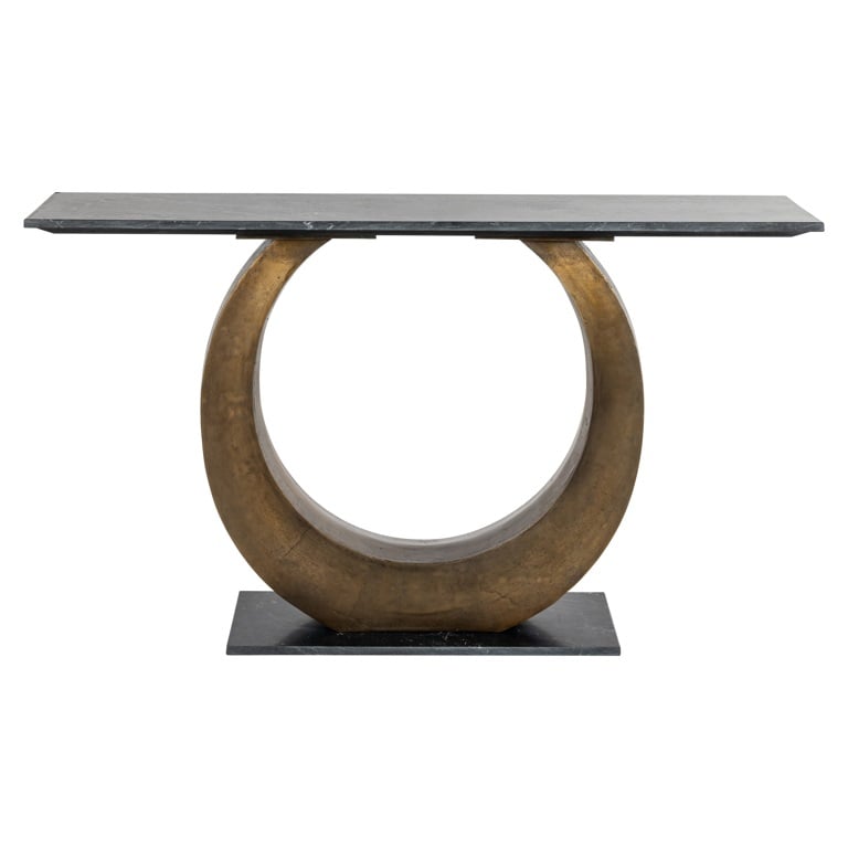 Console en marbre et aluminium au fini élégant