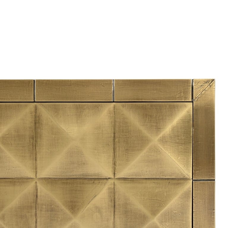 Meuble TV à 4 portes en laiton brossé et MDF
