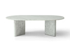 Table basse capsule en marbre blanc de Carrare