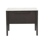 Table de chevet en placage de chêne gris foncé avec plateau en céramique et 1 tiroir